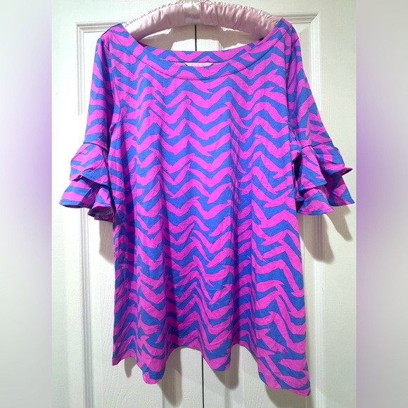 Lilly Pulitzer Tops - LILLY PULITZER Lula Ruffle Sleeve Top Size XL. NWOT